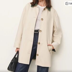 Reformation Irene Jacket in Oyster (M)